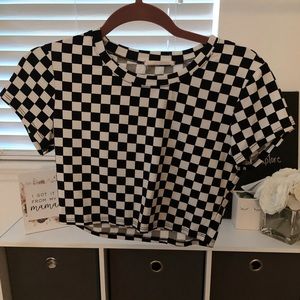 Checker crop top
